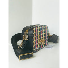 Load image into Gallery viewer, Kurt Geiger Small Kensington Gold Textile Camera Bag Crystal Eagle Crossbody