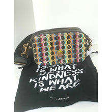 Load image into Gallery viewer, Kurt Geiger Small Kensington Gold Textile Camera Bag Crystal Eagle Crossbody