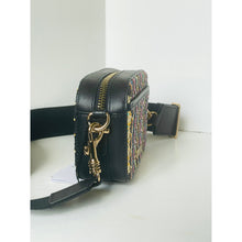 Load image into Gallery viewer, Kurt Geiger Small Kensington Gold Textile Camera Bag Crystal Eagle Crossbody
