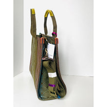 Load image into Gallery viewer, Green bag with straps on a white background