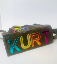 Load image into Gallery viewer, Keychain with colorful 'KURT' text on a white background