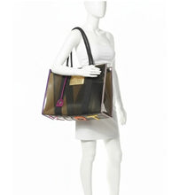 Load image into Gallery viewer, Mannequin holding a multicolored handbag on a white background