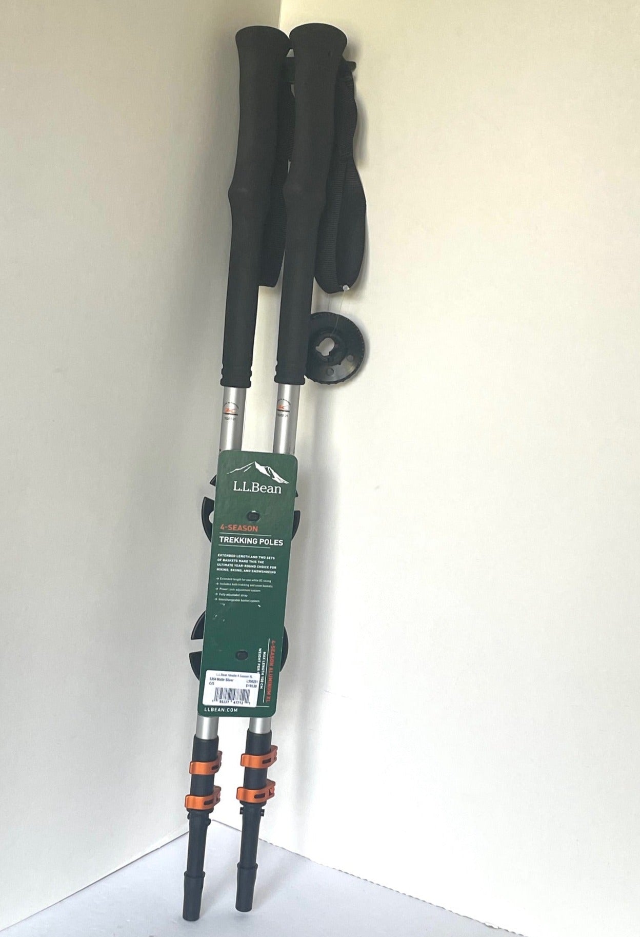 LL Bean Hikelite Hiking Poles Extended XL 4 Season Carbon Lock Skiing Luxe Fashion Finds