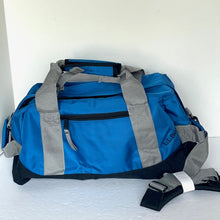 Load image into Gallery viewer, LL Bean Adventure Duffel Small Blue Nylon Water Resistant Bag Carry On 9x18x9