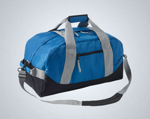 Load image into Gallery viewer, LL Bean Adventure Duffel Small Blue Nylon Water Resistant Bag Carry On 9x18x9