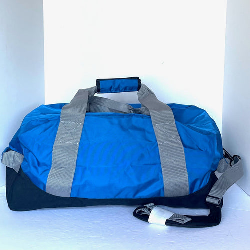 LL Bean Adventure Duffle Medium Blue Nylon Water Resistant Tote Bag Carry On
