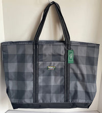 Load image into Gallery viewer, LL Bean Everyday Lightweight Tote Plaid Large Gray Buffalo Plaid Zipper Durable