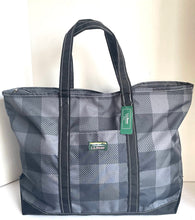 Load image into Gallery viewer, LL Bean Everyday Lightweight Tote Plaid Large Gray Buffalo Plaid Zipper Durable