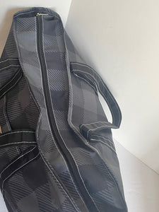 LL Bean Everyday Lightweight Tote Plaid Large Gray Buffalo Plaid Zipper Durable