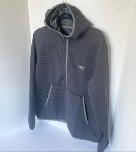 LL Bean Mens Airlight Knit Half-Zip Hoodie Large Gray Performance UV Wicking