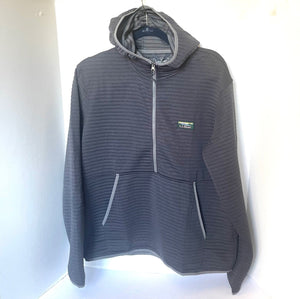 LL Bean Mens Airlight Knit Half-Zip Hoodie Large Gray Performance UV Wicking