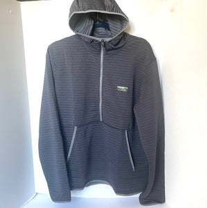 LL Bean Mens Airlight Knit Half-Zip Hoodie Large Gray Performance UV Wicking