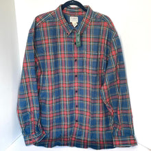 Load image into Gallery viewer, LL Bean Mens Scotch Plaid Flannel Shirt XXL Blue Tartan Cotton Button Down Cozy