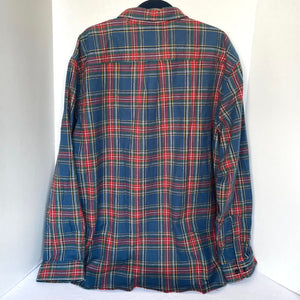 LL Bean Mens Scotch Plaid Flannel Shirt XXL Blue Tartan Cotton Button Down Cozy