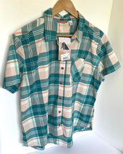 Load image into Gallery viewer, LL Bean Plaid Sport Shirt Womens Large Short Sleeve Plaid Lightweight Wicking