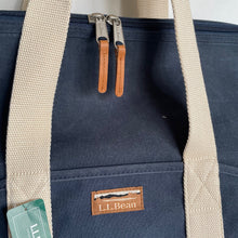 Load image into Gallery viewer, LL Bean Utility Weekender Duffle Extra Large Blue Waxed Tote Bag Lightweight