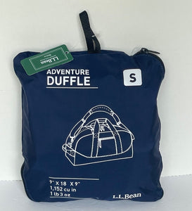 LL Bean Adventure Duffel Small Nylon Water Resistant Tote Bag Carry On 9x18x9