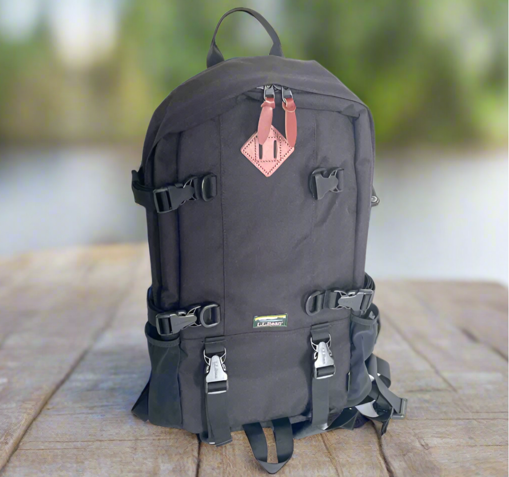 LL Bean Bigelow Day Backpack H2O Black Nylon Cordura Top