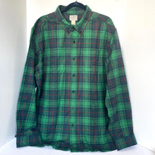 Load image into Gallery viewer, LL Bean Mens Scotch Plaid Flannel Shirt XXL Green Tartan Cotton Button Down Cozy