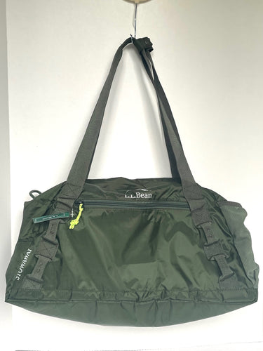 LL Bean Stowaway II Duffle Bag Small Ultra Packable Green Nylon Shoulder Tote