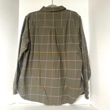 Load image into Gallery viewer, Green plaid shirt on a hanger against a white background