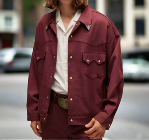 Levi’s Western Denim Trucker Jacket Mens XL Red Point Collar Relaxed Fit