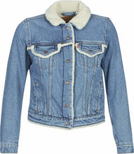 Load image into Gallery viewer, Levis Women’s Trucker Faux Shearling Collar Lining Denim Blue Jacket - XL