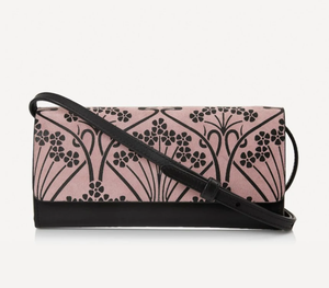 Liberty London Crossbody Clutch Womens Black Floral Suede Leather Soho Ianthe