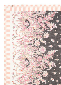 Liberty London Scarf Womens Pink Floral Linen-Blend Oblong 58 X 44in Octavie