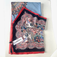 Load image into Gallery viewer, Decorative scarf with intricate patterns and a visible &#39;Liberty&#39; label on a white background