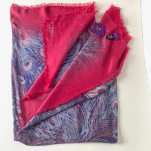 Load image into Gallery viewer, Folded scarf with pink and blue pattern on a white background
