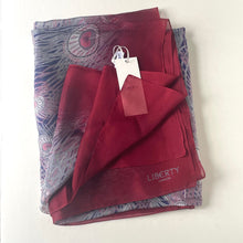 Load image into Gallery viewer, Red scarf with Liberty label on a white background