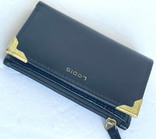 Load image into Gallery viewer, Lodis Wallet Womens Black Bifold RFID Lydia Leather Slim Billfold Snap