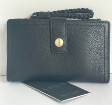 Load image into Gallery viewer, Lodis Wallet Womens Black Small RFID Leather Bifold Snap Isabella ID Coin Zip