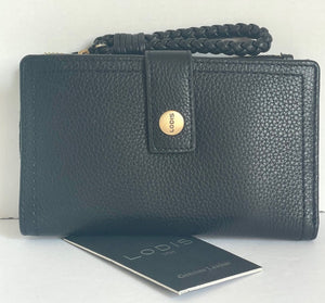 Lodis Wallet Womens Black Small RFID Leather Bifold Snap Isabella ID Coin Zip