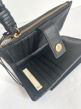 Load image into Gallery viewer, Lodis Wallet Womens Black Small RFID Leather Bifold Snap Isabella ID Coin Zip