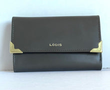 Load image into Gallery viewer, Lodis Wallet Womens Medium Brown Flap RFID Lydia Leather ID Billfold Snap