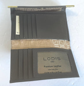 Lodis Wallet Womens Medium Brown Flap RFID Lydia Leather ID Billfold Snap