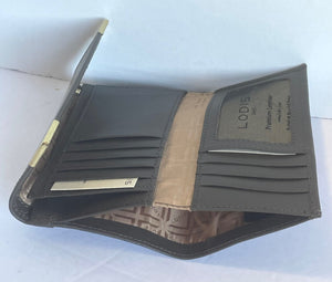 Lodis Wallet Womens Medium Brown Flap RFID Lydia Leather ID Billfold Snap