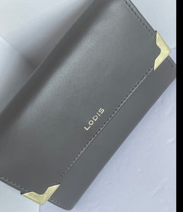 Lodis Wallet Womens Medium Brown Flap RFID Lydia Leather ID Billfold Snap
