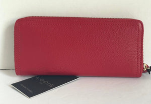 Lodis Wallet Womens Red Accordian RFID Isabella Leather Zip Continental