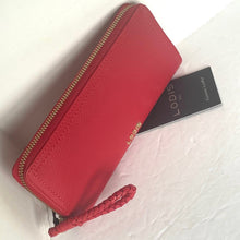 Load image into Gallery viewer, Lodis Continental RFID Slim Wallet Womens Isabella Red Leather Large Zip