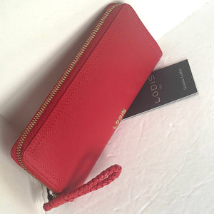 Lodis Continental RFID Slim Wallet Womens Isabella Red Leather Large Zip