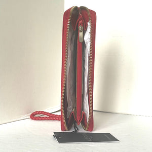 Lodis Continental RFID Slim Wallet Womens Isabella Red Leather Large Zip