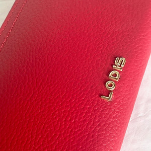 Lodis Continental RFID Slim Wallet Womens Isabella Red Leather Large Zip