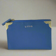 Load image into Gallery viewer, Lodis Lydia Bifold RFID Wallet Womens Blue Bifold RFID  Leather Slim Billfold Snap