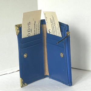 Lodis Lydia Bifold RFID Wallet Womens Blue Bifold RFID  Leather Slim Billfold Snap