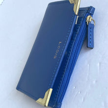 Load image into Gallery viewer, Lodis Lydia Bifold RFID Wallet Womens Blue Bifold RFID  Leather Slim Billfold Snap