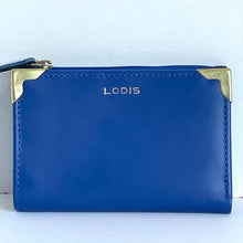 Load image into Gallery viewer, Lodis Lydia Bifold RFID Wallet Womens Blue Bifold RFID  Leather Slim Billfold Snap
