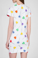 Load image into Gallery viewer, Love Moschino Dress Womens 2 White Tee Short Sleeve Lollipop Fleece Cotton (IT38)